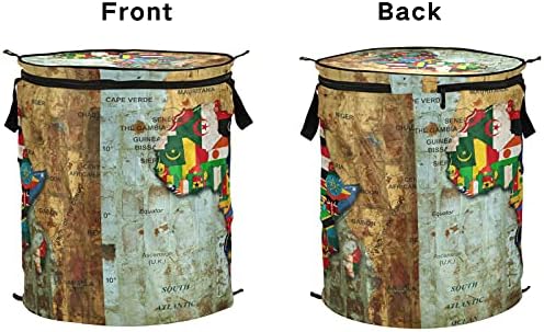Alaza 50 l Košarica za pranje rublja, zamagljena afrička kontinentska karata Pop-up za skladištenje košare za kućnu organizaciju, organizator
