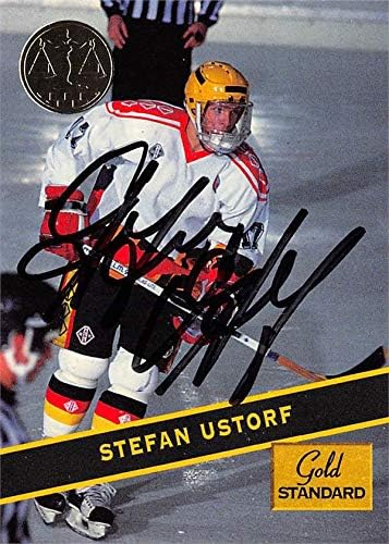 Skladište autografa 621179 Stefan Ustorf Hockey Card Autographed - Njemačka, Washington Capitals - 1994. Potpis Rookies Gold Standard