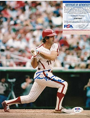Tim McCarver Philadelphia Phillies PSA Autentificirana akcija potpisana 8x10 - Autografirane MLB fotografije