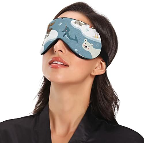 Unisex maska ​​za oči za spavanje arktički krug-remen-životinje noćna maska ​​za spavanje Udobno pokrivanje nijansi za spavanje očiju