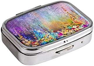 Apstraktna cvjetna akvarelna slika prilagođena pravokutna srebrna kutija za tablete džepni držač za medicinske tablete organizator