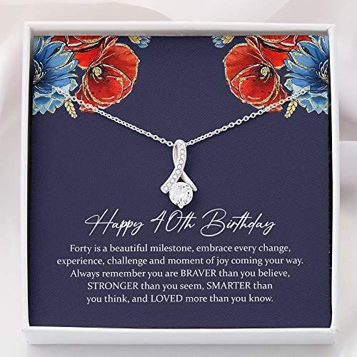 Ručno izrađena ogrlica, ručno izrađeni nakit - Rođena ogrlica - 40. rođendanski poklon za nju - AB BT741B - Nakit za ogrlicu s poklon