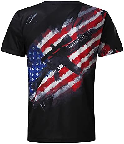 XXBR Košulje kratkih rukava za muškarce, muške američke zastave Print Graphic Tees Patriots majice mišićne majice za vježbanje majice