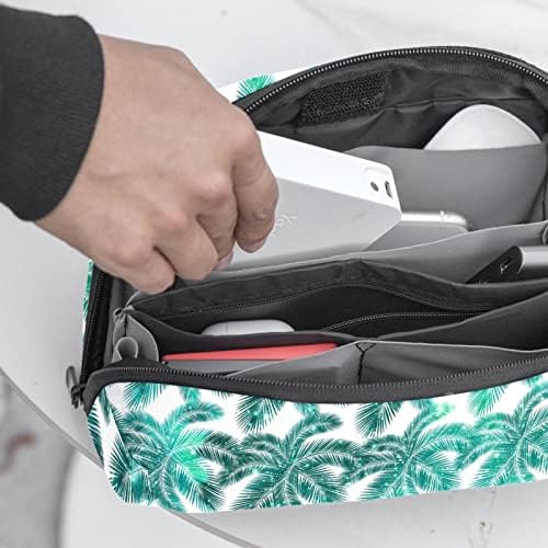 Putnička torba za šminku vodootporna kozmetička vrećica toaletna vrećica za torbe za žene i djevojke, galaksije zelene palmine lišće