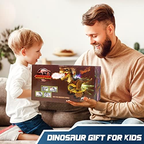 Dinosaurske igračke za daljinsko upravljanje za djecu 3 4 5 6 7+, 2,4GHz RC Walking Dinosaur igračka s 360 rotacijom, LED svjetlo i
