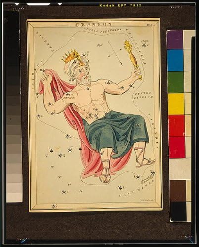 PovijesnaFindings Foto: Constellation Cepheus, 1825, Astronomija, astronomska ljestvica, zvijezde