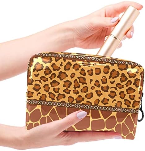 Vodootporna torba za šminkanje, torbica za šminkanje, kozmetički organizator za žene i djevojke, leopard zrna žirafe uzorak afrička