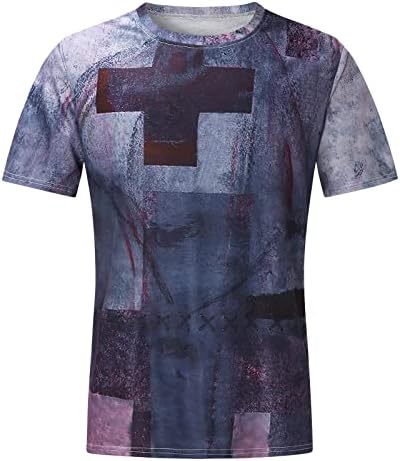 Xxbr povremene košulje za muškarce vežu bojanje creveck kratki rukav majice vintage ulja slikanje vjere isus cross tiskane majice vrhovi