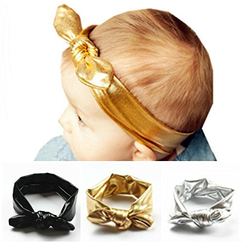 Dodatna 3 kom / lot modna dječja metalna traka za glavu s velikim lukom za djevojčice elastična traka za glavu za malu djecu Tkanina