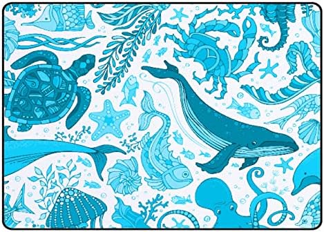 Puzanje zatvorenog tepiha za igranje prostirke kitovo plavo podvodno more za spavaću sobu za dnevnu sobu Obrazovni vrtić podne prostirke