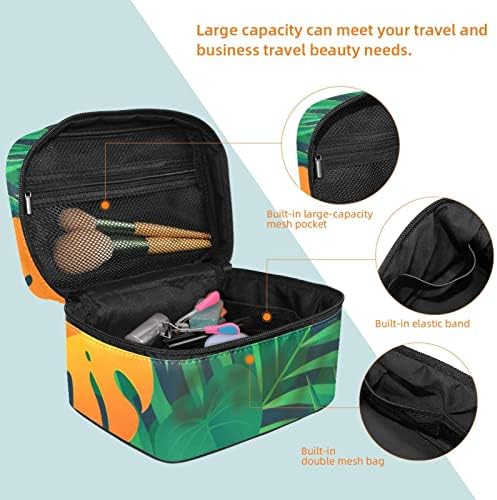 ECMRAD prijenosna torba za šminkanje Tropska brazil palminog lišća Toucan Print Veliki kapacitet s patentnim zatvaračem pogodan za