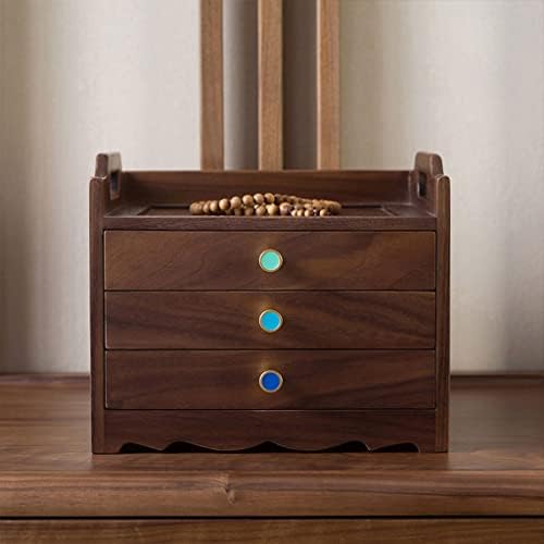 ; Izvrsna kutija za nakit kutija za pohranu nakita višeslojna kutija kutija za nakit drvena kutija može pohraniti zaslon prsten narukvica