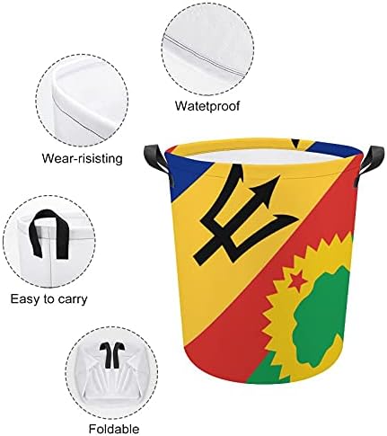 Košara s zastavom Oromo Barbados Oslobodilačke fronte košara za rublje s ručkama okrugla košara za pohranu platnene tkanine za odjeću