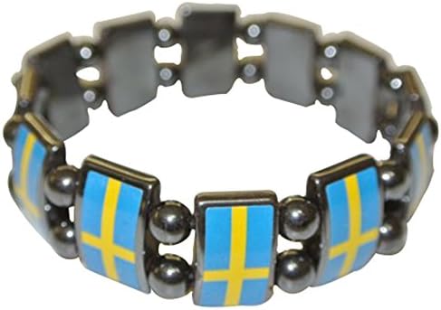 Narukvice od perli sa Švedskom metalnom zastavom-3 komada