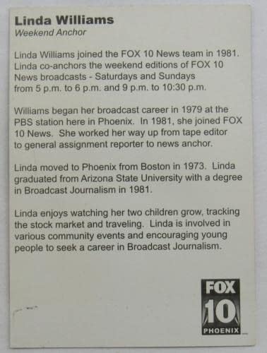Linda Williams Fox News 10 Phoenix Sidro potpisano autograf 4x6 Promo Photo - Autografirani NHL fotografije