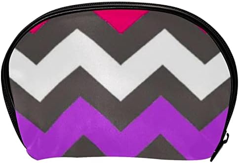 Tbouobt kozmetička torba za žene, torbe za šminkanje Prostrana toaletna torbica za putovanje, purple ružičasta siva rešetka