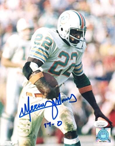 Eugene Mercury Morris Autografirani Miami Dolphins 8x10 Fotografija w/ 17-0 JSA svjedočanstvo - Autografirani NFL fotografije