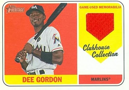 Skladište autografa 652797 Dee Gordon igrač nosio je Jersey Patch Baseball Card - Miami Marlins 2018 Topps Heritage Clubhouse kolekcija