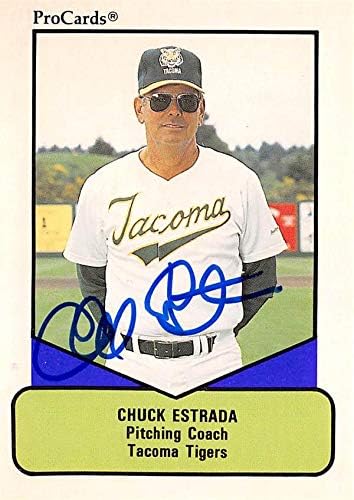 Skladište autografa 618545 Chuck Estrada Autographd Baseball Card - Tacoma Tigers, Oakland Athletics 1990 Procers Malor League Rookie