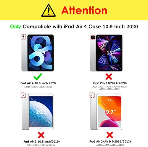 Vikesi iPad Air Case 4. generacija 10,9 inča, Slim stand hard leđa Smart pokrivač za iPad Air 10.9 4. gen 2020, Podrška iPad 2. gen