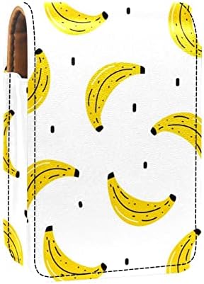 Futrola za ruž za usne sa žutim uzorkom banane s ljetnim voćem s ogledalom za organiziranje prijenosnog držača novčanika