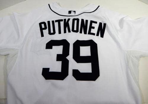 2014 Detroit Tigers Luke Putkonen 39 Igra Upotrijebljena White Jersey 50 807 - Igra korištena MLB dresova