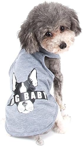 Ranphy ljetni prsluk za male pse/mačke pseće tiskane pamučne mekane majice Štene odjeće sive veličine l