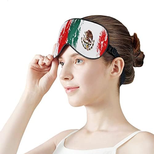 Meksiko zastava Doodle maska ​​za spavanje mekana maska ​​za oči s podešavanjem s podesivim remenom za muškarce žene