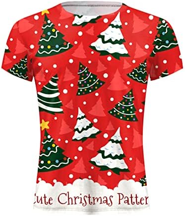 WYBAXZ 2022 Božićni muškarci jesenski zima povremeni kratki rukav Božić 3d tiskane majice modne gornje bluze muške muške tijesne