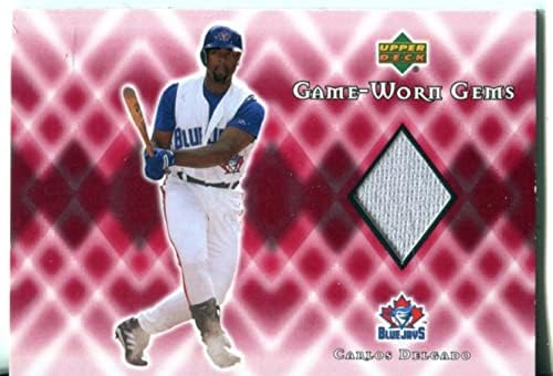 Carlos Delgado 2002 Igra gornja paluba istrošena Jersey Card - MLB igra korištena dresova