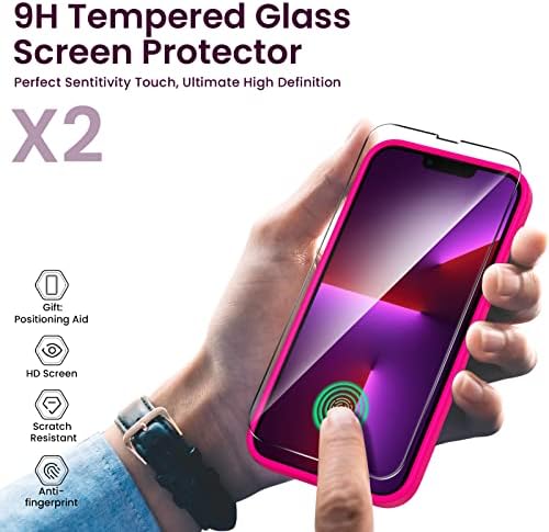 Ornarto dizajniran za iPhone 13 Pro Max kućište s utikanim staklenim zaštitnikom zaslona [2 pakiranje], tekućim silikonskim gel gumenim