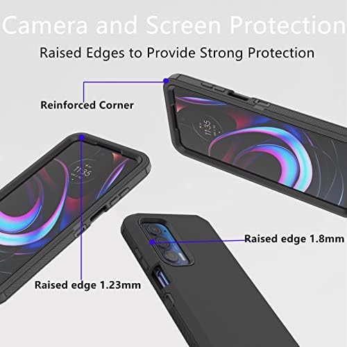 Za Motorola Moto Edge 2021 slučaj, Moto Edge 5G UW futrola, zaštita od šoka od prašine od teških defendova, 3 u 1 robusni telefonski