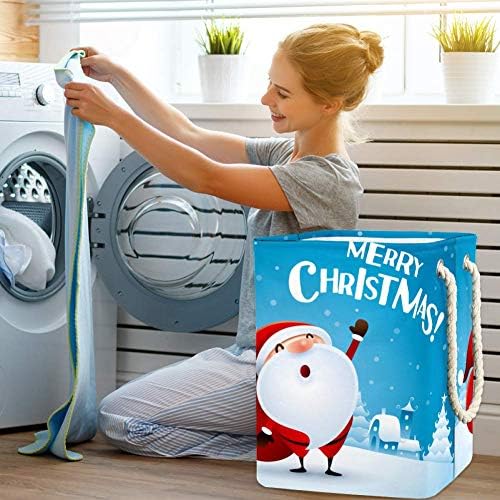 Nepoznati Djed Mraz maše poklon vrećicom Vodootporna košara za odjeću od 300 inča Oksford PVC velika košara za rublje za deke igračke