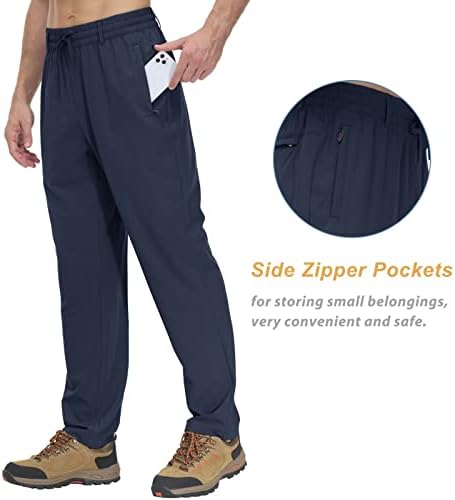 Tacvasen muške planinare za planinarenje s džepovima Brzo suhe lagane elastične struke za prasak hlače za trčanje za vježbanje