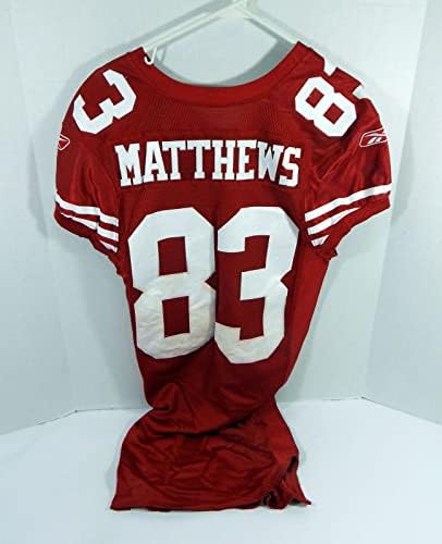 2011. San Francisco 49ers John Matthews 83 Igra izdana Red Jersey 42 DP30850 - Nepotpisana NFL igra korištena dresova