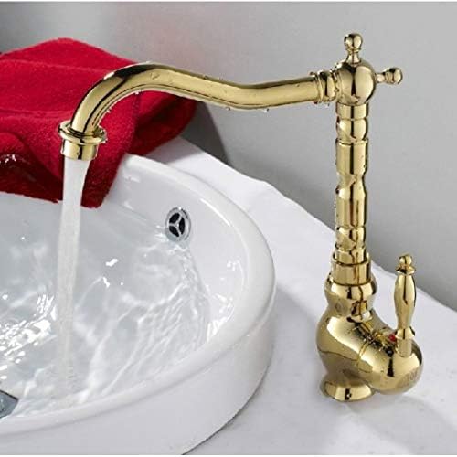 Kuhinja mokri bar kupaonica posuda slavina sudopera polirana zlatna boja mesing jedna ručka mikser za okretni izljev tapka