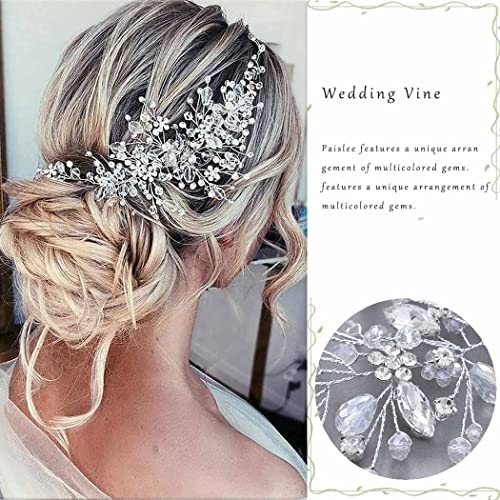 Nevjesta vjenčane frizure vinova loza rhinestone pokrivala za glavu kristalna traka za glavu cvijet vjenčani ukrasi za kosu pribor