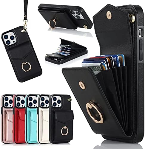 Torbica-novčanik s gornjim poklopcem za telefon koji je kompatibilan sa iPhone 13 Pro Max, torbica-novčanik s utorima za kartice, torbica