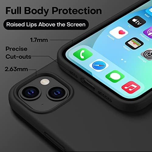 CELLEVER Ultra izdržljivi silikonski futrola za iPhone 13 [2 temperirana staklena zaštitna staklena zaslona uključena] Slim-Fit Vojni