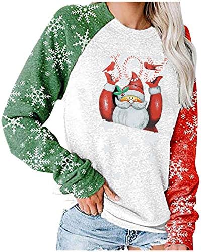 Kodaky Sretan božićni hoodie za žene pulover plus size casual božićni tisak s kapuljačom dukserice vrhove