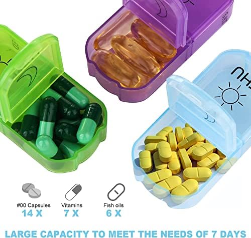 Kutije za tablete s PU kožom Tjedni organizator tableta 7 dana 2 puta dnevno AM PM kutija s tabletama prijenosna putnička tableta s