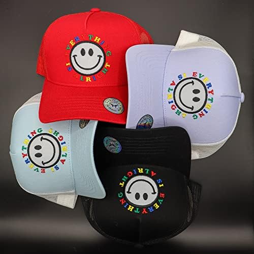 Muka Smiley Face Trucker Hat Streetwear Vintage 5-panel kamiondžija šešir Smile Lice Lice Empoiding Mesh stražnji kapa Snapback grafički