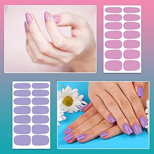 Silpecwee 224 komadi 16 listova lakiranja za nokte solidne boje naljepnice za nokte omote za nokte za žene samo ljepljive naljepnice