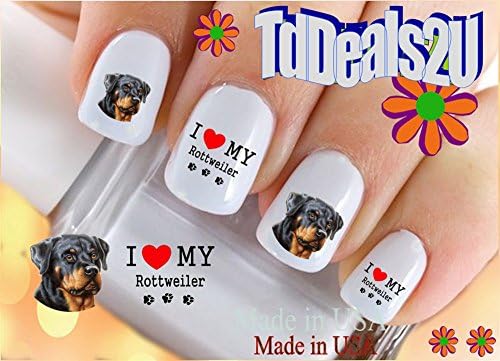 Pasa pasja - Rottweiler Volim svoje naljepnice za nokte Rottweiler - Naljepnice za nokte na noktima - Kvaliteta salona! DIY pribor