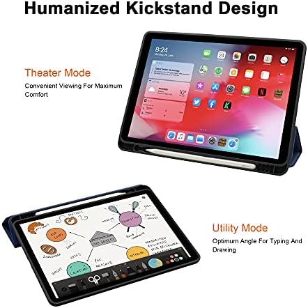 Smart iPad futrola kompatibilna za iPad Pro 11 inčni 2021/2020, vitka futrola s držačem olovke, trostruki postolje PU kože soft TPU