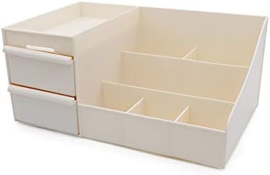 Mjcsnh caja de almacenamiento cosméticos cajón sobremesa maquillaje plástico tocador cuidado la piel estante estante organizator casa