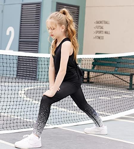 Zaclotre djevojke atletske gamaše Kids visoki struk joga hlače tenis runnig vježbanje bez nogu aktivnih hlača
