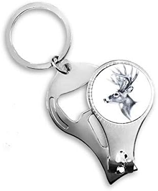 Skice jelena crno bijela art deco poklon moda nokat nokat ring ring lanac za otvarač boca za bočicu