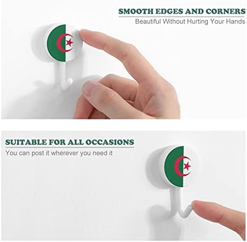Alžir zastave okrugle plastične kuke ljepljive kuke za višekratnu upotrebu viseće zidne kuke za kuhinjsku kupaonicu 10 pakiranja