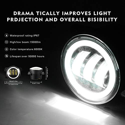 2.2.4 inčni branik okrugli LED svjetlo za maglu bijeli prsten svjetlo za svjetlo za svjetlo za svjetlo za svjetlo za svjetlo za svjetlo